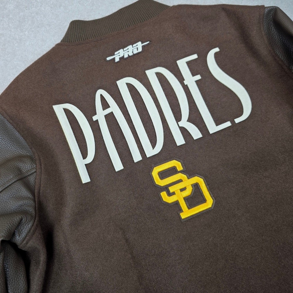 Pro Standard Jacket Womens M Brown San Diego Padres MLB Varsity Bomber NWT